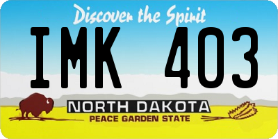 ND license plate IMK403
