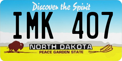 ND license plate IMK407
