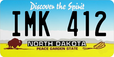 ND license plate IMK412