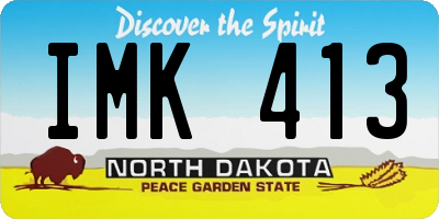 ND license plate IMK413