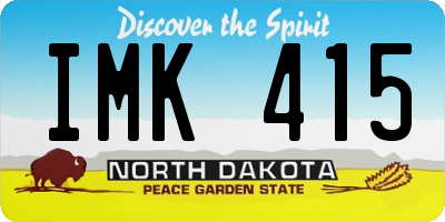 ND license plate IMK415