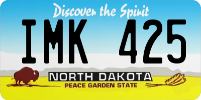 ND license plate IMK425