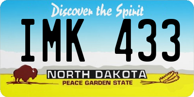 ND license plate IMK433
