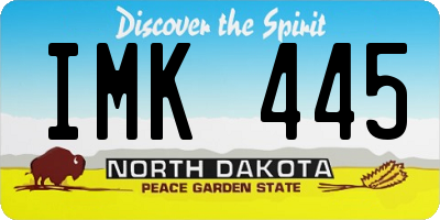 ND license plate IMK445
