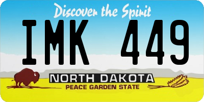ND license plate IMK449