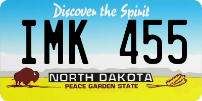 ND license plate IMK455