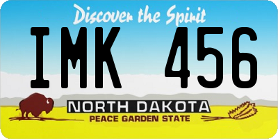 ND license plate IMK456