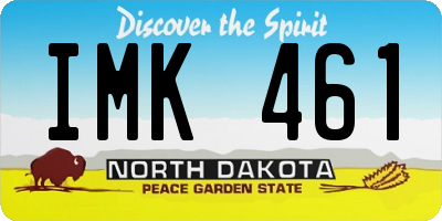 ND license plate IMK461