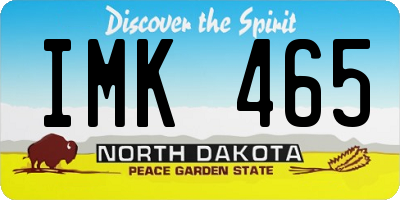ND license plate IMK465