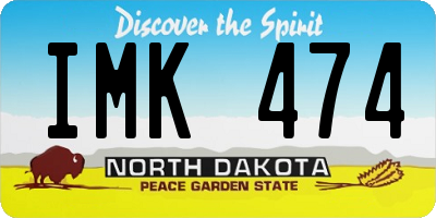 ND license plate IMK474