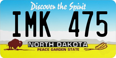 ND license plate IMK475