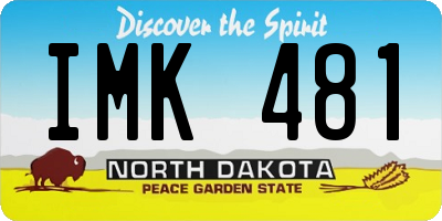ND license plate IMK481