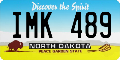 ND license plate IMK489