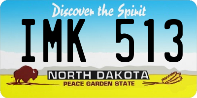 ND license plate IMK513