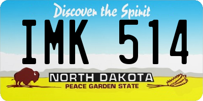 ND license plate IMK514