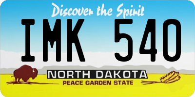 ND license plate IMK540