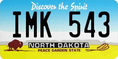 ND license plate IMK543