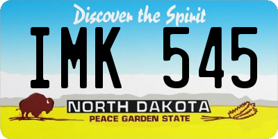 ND license plate IMK545