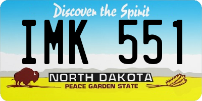 ND license plate IMK551