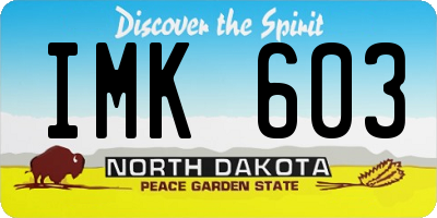 ND license plate IMK603