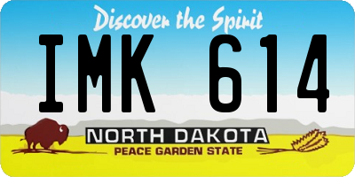 ND license plate IMK614