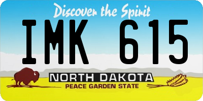 ND license plate IMK615