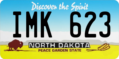 ND license plate IMK623
