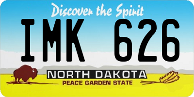 ND license plate IMK626