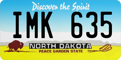 ND license plate IMK635