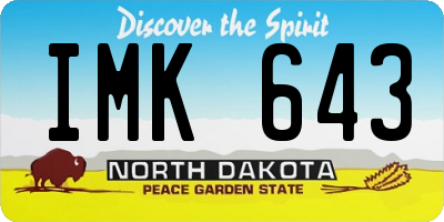 ND license plate IMK643