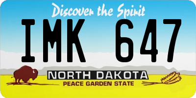 ND license plate IMK647