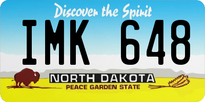 ND license plate IMK648