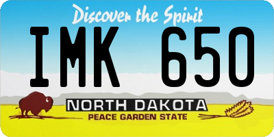 ND license plate IMK650