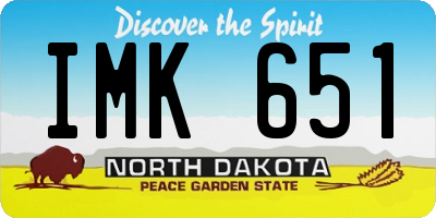 ND license plate IMK651