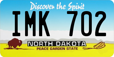 ND license plate IMK702