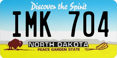 ND license plate IMK704