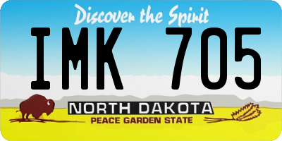 ND license plate IMK705