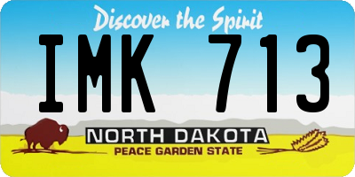 ND license plate IMK713