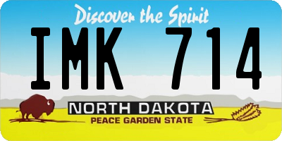 ND license plate IMK714