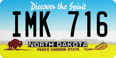 ND license plate IMK716