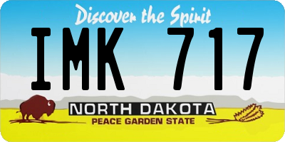 ND license plate IMK717