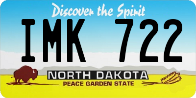 ND license plate IMK722