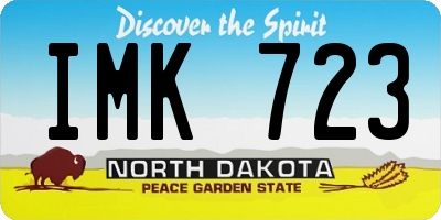 ND license plate IMK723