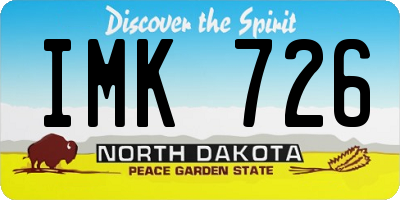 ND license plate IMK726