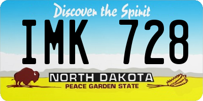 ND license plate IMK728
