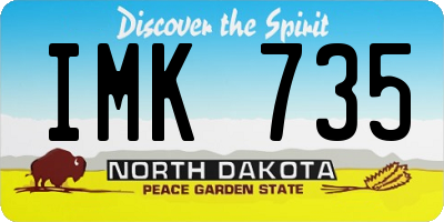 ND license plate IMK735