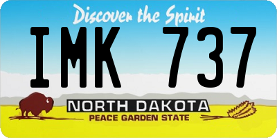 ND license plate IMK737