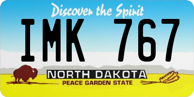 ND license plate IMK767