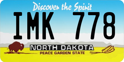 ND license plate IMK778