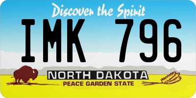 ND license plate IMK796